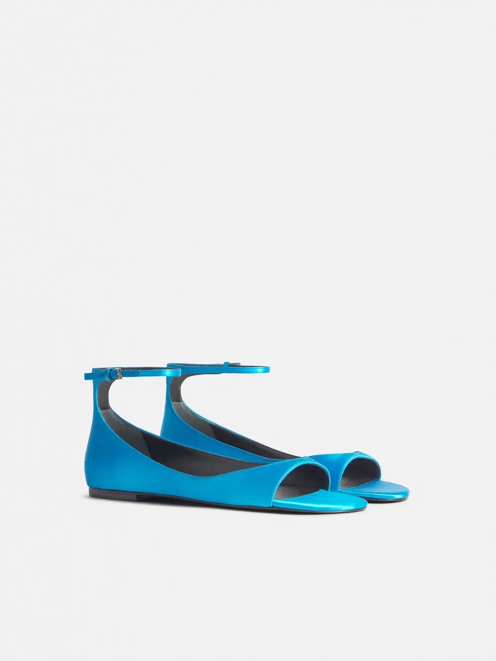 Reformation x Courtney Grow Zoe Sage Satin Sandal in Teal Size 8.5 - Picture 4 of 10